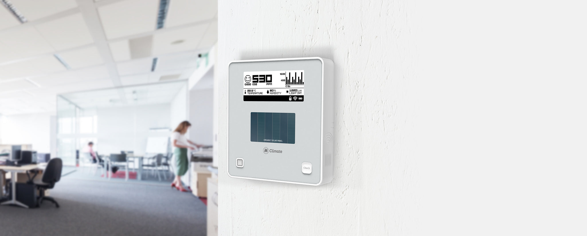 MClimate Releases Maintenance Free CO2 Display Powered By Organic Indoor Solar Cells from Epishine and LoRaWAN®